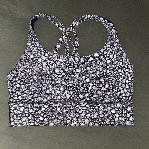 Lululemon Athletica Black and White Floral Sports Bra